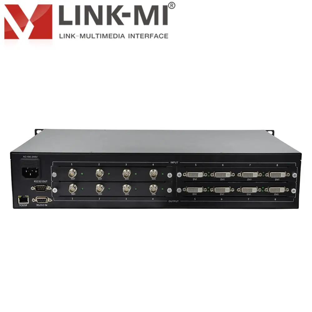 LINK-MI LM-MX88H Hybrid Matrix Switcher System 4K@30Hz Input HDMI/DVI/VGA/SDI optional