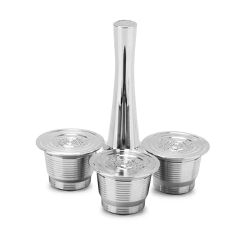 ICafilas Coffee Capsule Pods For Nespresso Stainless Steel Refillable Reusable Coffee Filters For Nescafe Coffee Machine ICafilas Coffee Capsule Pods For Nespresso Stainless Steel Refillable Reusable Coffee Filters For Nescafe Coffee Machine