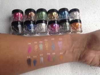 

12pcs/lots Glitter Eyeshadow Makeup Pigment 12 Colors 1.5g Eyes Charms Longlasting Waterproof Eye Shadow Pigment powder