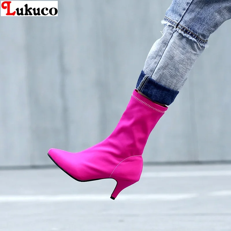 

Lukuco 2018 Spring Autumn Handmade Pumps Women Short Boots Big Size 43 44 45 46 47 48 High Quality Free Shipping Shoes Woman
