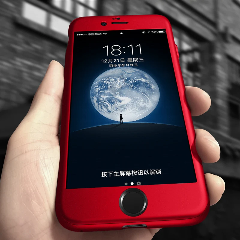 

360 Full Body Coverage Case For iPhone 7 Plus iPhone 5 5S SE 6 6S Plus Cover Screen Protector Tempered Glass For iPhone 7 6 Plus