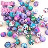 30pcs 8mm Polymer Clay Flower Pattern Printing Beads Round Loose Beads Mix Colors for Make Jewelry ► Photo 2/3
