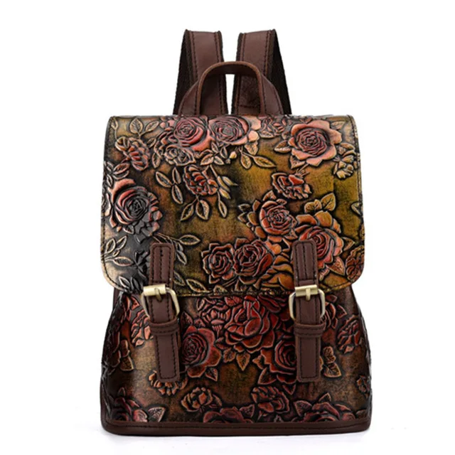 Norbinus женские рюкзаки из натуральной воловьей кожи, рюкзак, школьные сумки для девочек-подростков, винтажный рюкзак из натуральной кожи, женские дорожные сумки - Цвет: Rose Gold