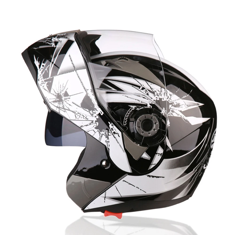 Мотоцикл Jiekai шлем Для мужчин Moto шлем полный уход за кожей лица Capacete крест бездорожье двойные линзы мотоцикл шлем для верховой езды кожаный чехол из искусственной кожи