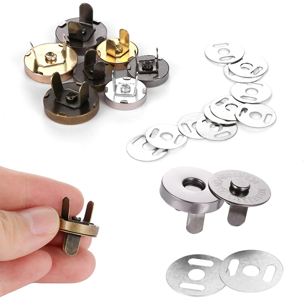 

10pcs/Set 14mm 18mm Magnetic Snap Fasteners Clasps Buttons Handbag Purse Wallet Craft Bags Clothing Accessories