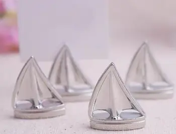 

200pcs Silver Sailing Boat Name Card Holder Party Table Decoration Metal Wedding Place Card Holder Wedding Supplies SL602