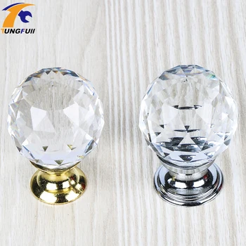 

Crystal Glass Handle Door Knobs 25-40mm in brass for Kitchen Cabinet Drawer Wardrobe Cupboard Dresser High Quality