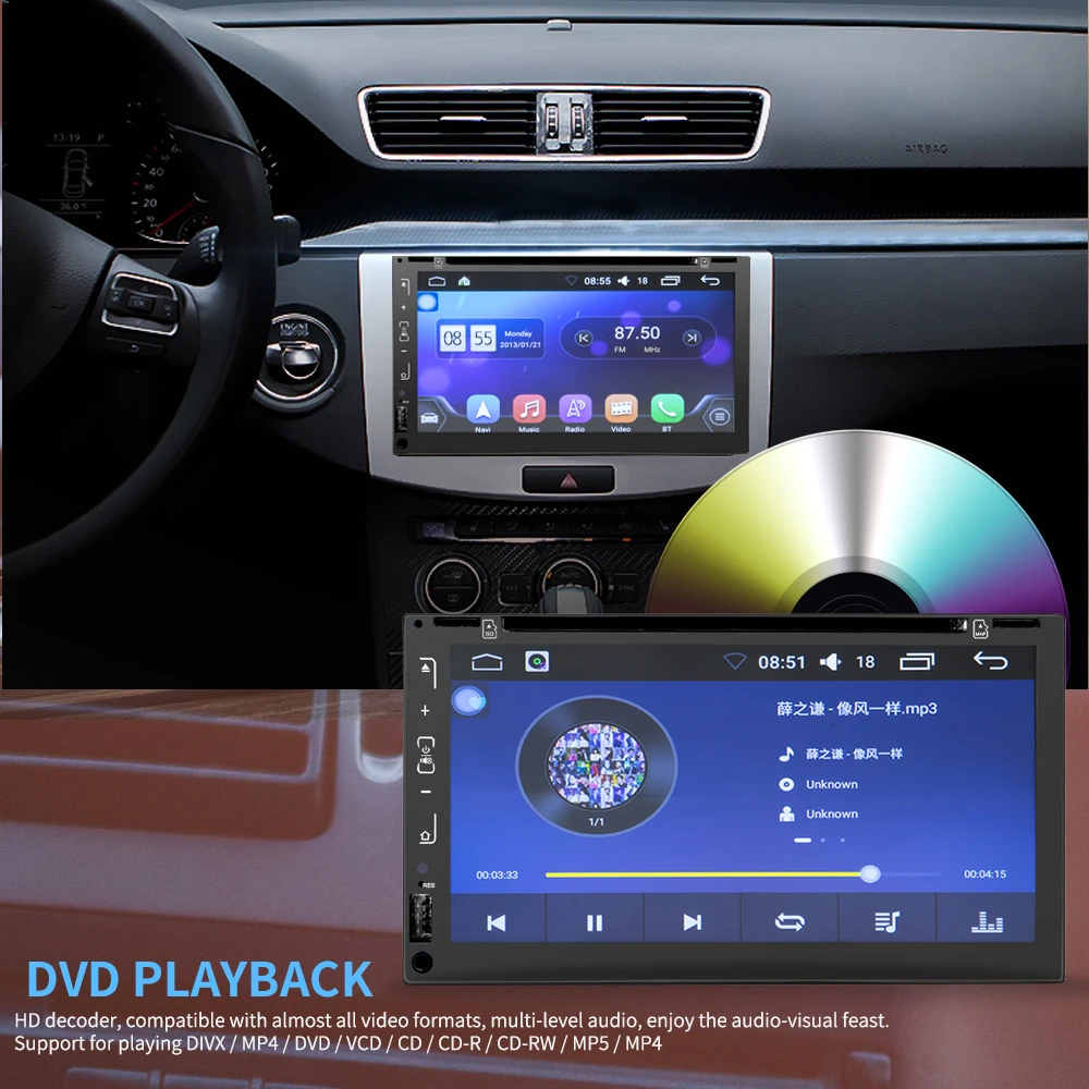 Cheap universal 2 Din car stereo mp5 play Android 6.1 DVD Radio Multimedia Player GPS Navigation autoradio music  Rear View Camera 4