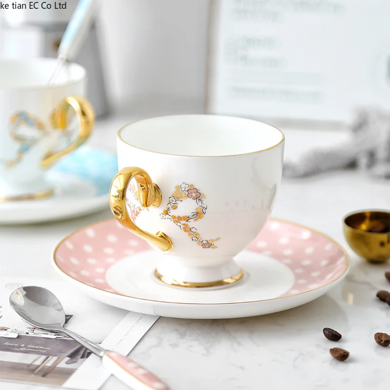 

British Phnom Penh Ceramic Coffee Cups European Couple Cup Bone Porcelain Coffee Cups Set Afternoon Camellia Tea Cup Tea Set