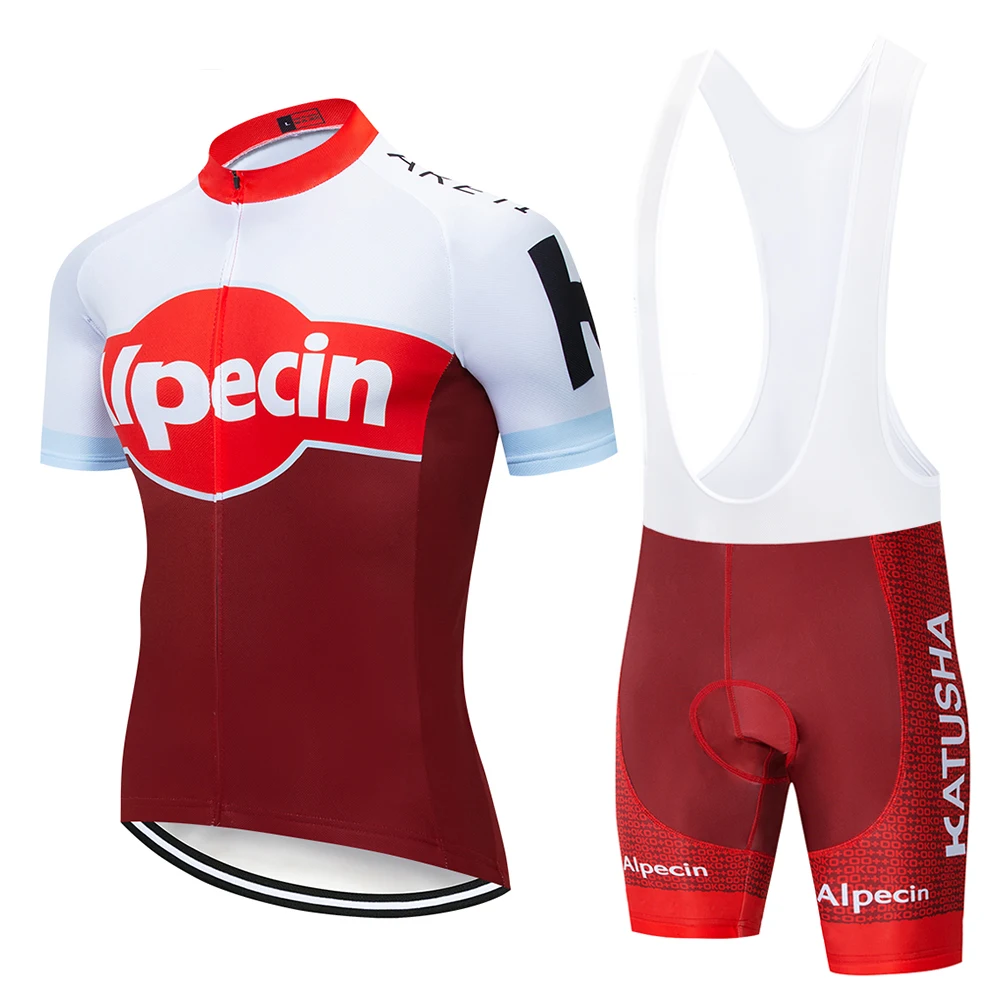 

Alpecin 2019 Pro team Men's Short Sleeve Cycling Jersey outdoor Cycling Clothing Bib shorts set MTB Bike summer cycling clothing