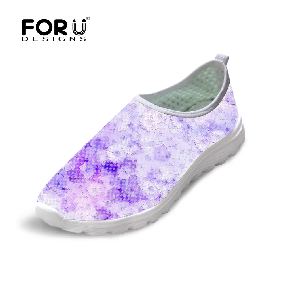 

FORUDESIGNS Summer Casual Shoes Woman Solid Floral Style Breathable Mesh Shoes for Ladies Women Beach Light Weight Flats Shoes