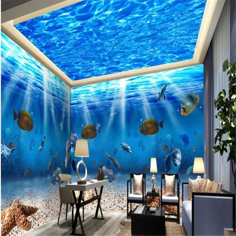 Beibehang 3D обои океан био Fish Дельфин фон современного Европейского искусства росписи здорово украшения комнаты