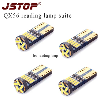 

JSTOP 4piece/set QX56 led car reading lights 12V T10 bulbs W5W canbus led Trunk light w5w t10 Interior lamps 194 reading light