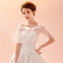 LZP286 реальные фотографии Yiaibridal Свадебные аксессуары с открытыми плечами Короткое свадебное болеро женщина слоновой кости Свадебная шаль