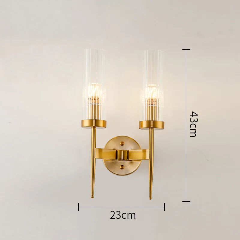 Contemporary E14 Socket Wall Light Sconce Modern Wall Lamp Brass Metal Glass Led Wall Light for Home Bathroom Corrider Hotel Bedside Indoor Light (7)