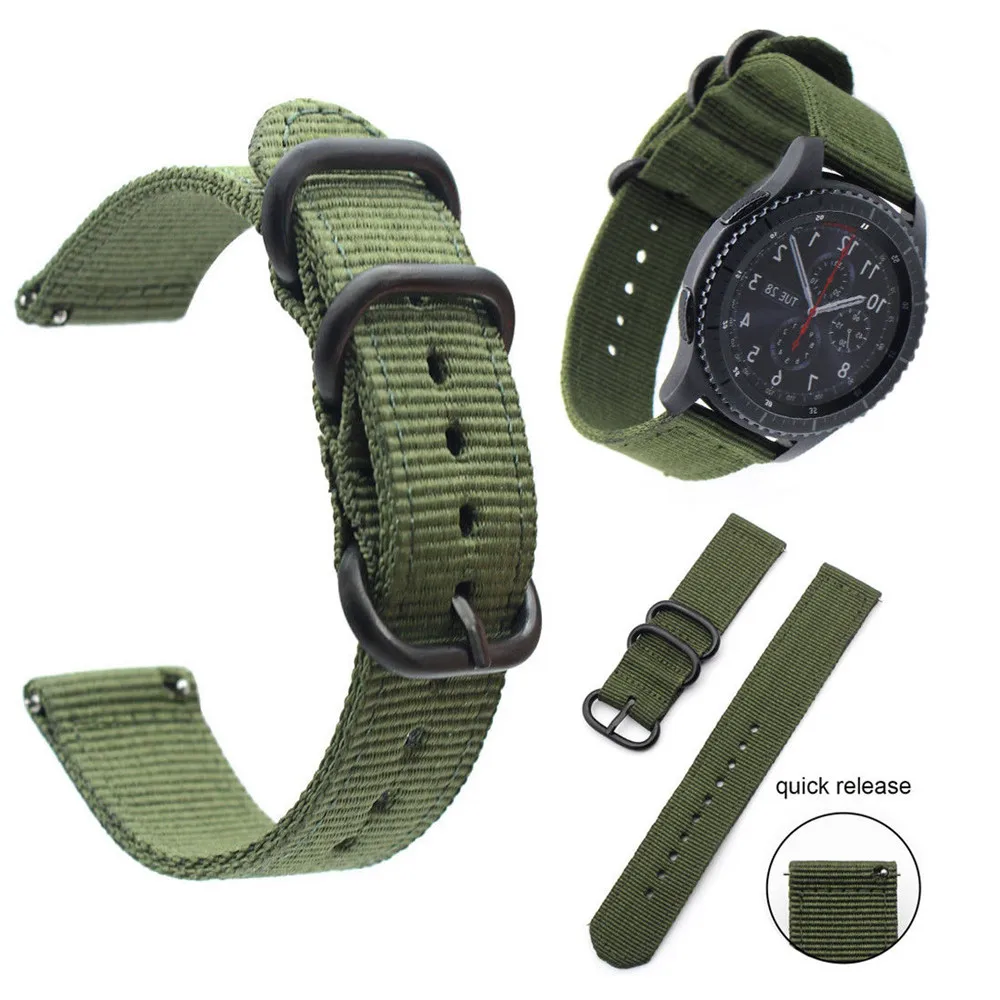 Army Green T-AMQ Amry Зеленые спортивные нейлоновые ремешки для часов 20 мм 22 мм ремешок для samsung gear S3 Frontier S2 классические универсальные ремешки-09 - Цвет ремешка: Army Green