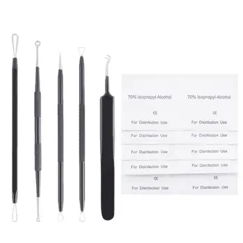

5Pcs Blackhead Remover Tool Kit Facial Pimple Removal Tools Blemish Extractor Acne Needle Clip Tweezer Set Face Skin Care Tools