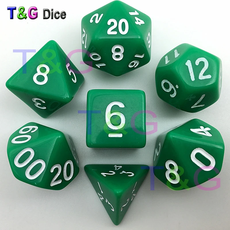 7 шт./лот высококачественные зеленые кости D4 6 8 10 10% 12 20 красочные|dice|dice largedice picture |