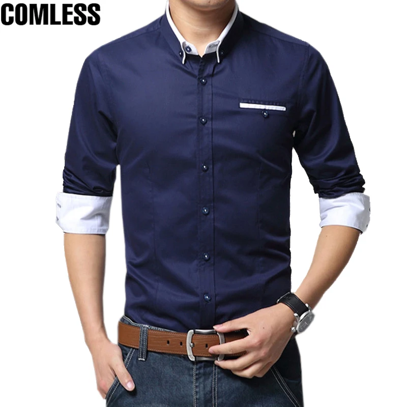 Новая зимняя хлопковая Модная рубашка мужская флисовая линия Camisa Корейская тонкая плюс бархатная брендовая мужская повседневная рубашка большого размера M-5XL