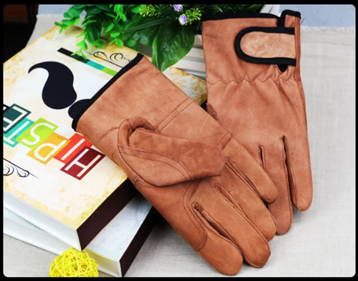Высококачественные Защитные перчатки из овчины коричневые/белые кожаные рабочие перчатки износостойкие мягкие удобные перчатки