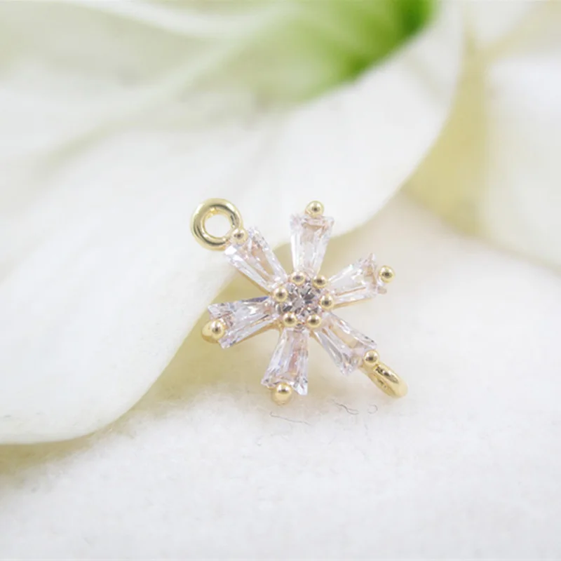 

Gold filled hexagonal double ring pendant crystal connector Charms for jewelry making accessories 9.5*12.5mm 5pcs