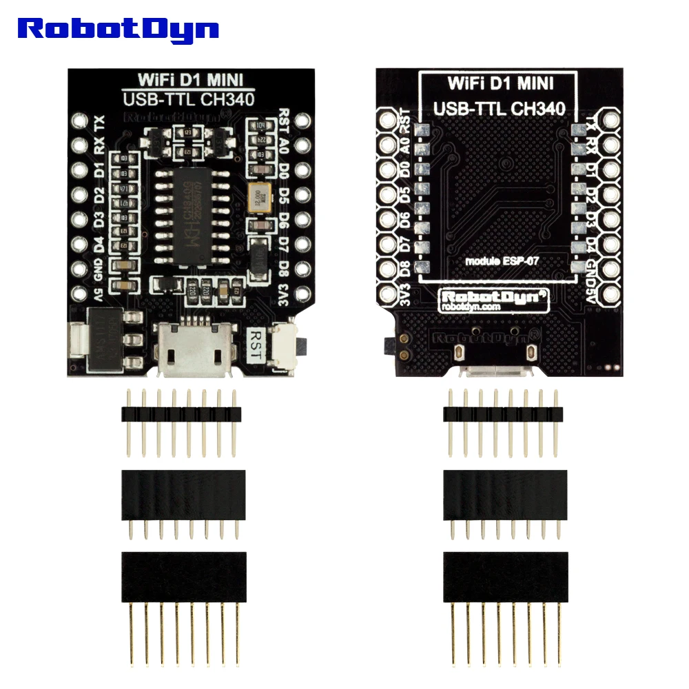 CH340G USB-TTL конвертер для ESP8266 -ESP07 / ESP12 WI-FI D1 маленький размер с pin-заголовки набор. |
