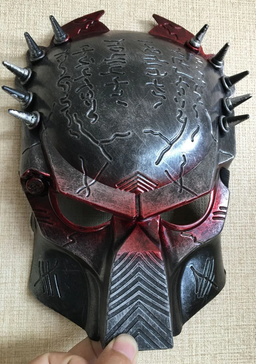 

New Cosplay Quality Costume Ball Aliens Vs Predator AVPR Red Eye Mask Halloween Dance Birthday Party Masquerade