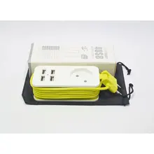 Компактный размер наружный дорожный блок питания Портативный удлинитель розетка с 4 USB настенное зарядное устройство умная настольная розетка