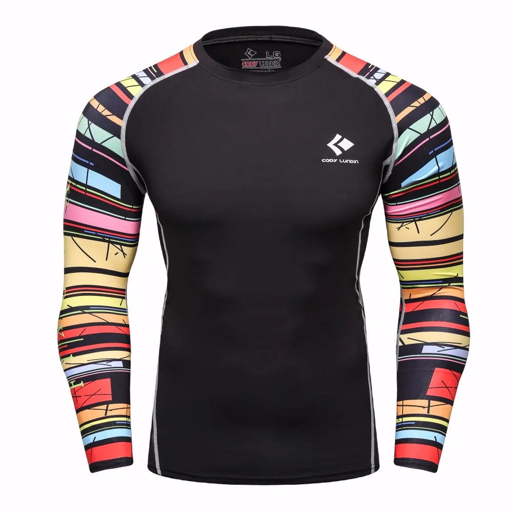Muscle Men 3D Prints Compression Shirts T shirt Long Sleeves Thermal Under Top MMA Rashguard Fitness