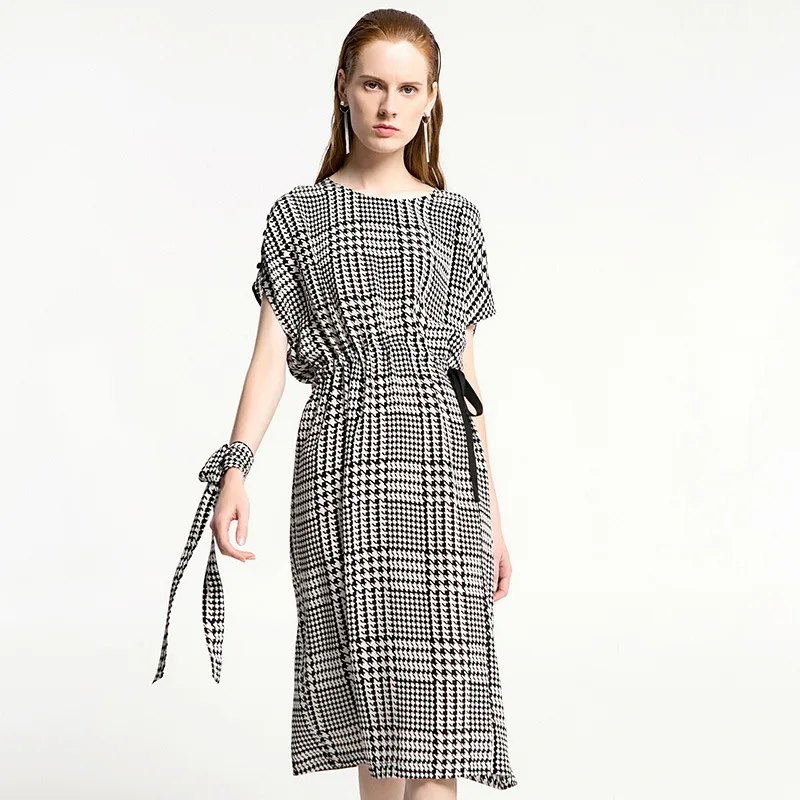 

2018 Women's Fashion High-End Silk Dress 100% Silk Women's Summer Large Size Women's Explosive Silk dress