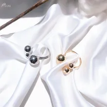 AOMU Мода простое кольцо мода аксессуары металлические бусины регулируемое кольцо для Для женщин украшения подарок