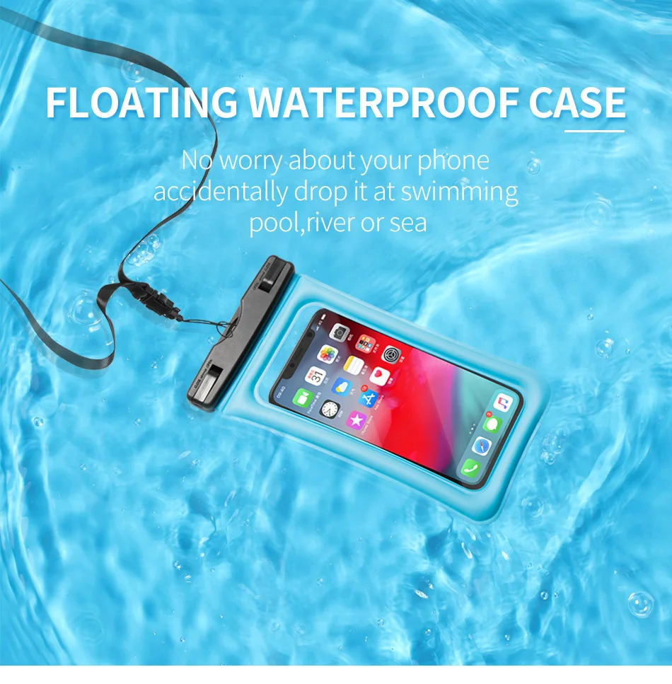 COPOZZ Beach Waterproof Phone Case Cover Touchscreen Floating Aribag Dry Diving Bag Pouch for iPhone Xiaomi Samsung Meizu