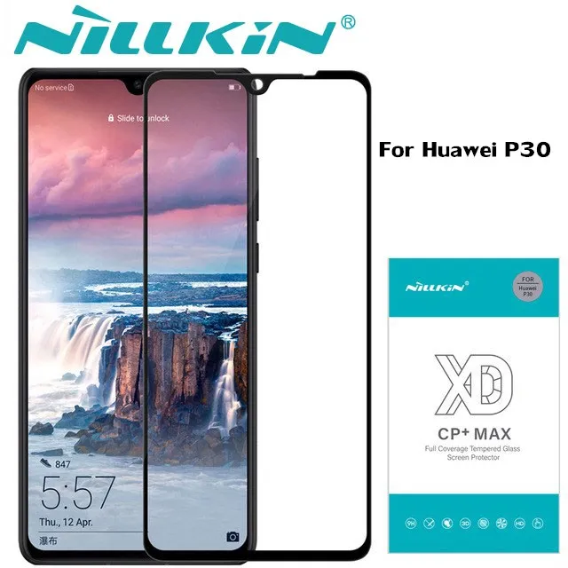 

Huawei P30 Glass Nillkin XD CP+ Max Full Cover 3D Tempered Glass Screen Protector for Huawei P 30 Nilkin Glass