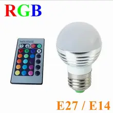 E14 E27 RGB светодиодный лампы 3W 16 Цвет сменная лампа Светодиодный прожектор+ 24-кнопочный ИК-пульт дистанционного управления Управление AC85-265V праздничное освещение bombilla светодиодный