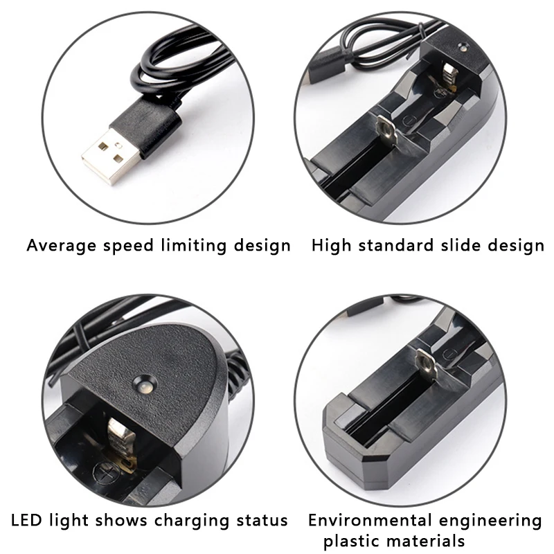 3,7 в 18650 Li-Ion Батарея Зарядное устройство USB независимой зарядкой Портативный электронная сигарета 18350 16340 14500 Батарея 1/2/4 слот