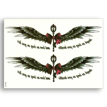 

Water Transfer Fake Temporary tattoo Disposable Waterproof Stickers bowknot dream wings keys Women Men sexy Arm Body Art Makeup