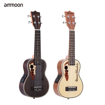 ammoon Acoustic Ukulele Spruce 21 Ukulele15 Fret 4 Strings Guitar Mini with Built-in EQ Pickup Stringed Musical Instrument 1