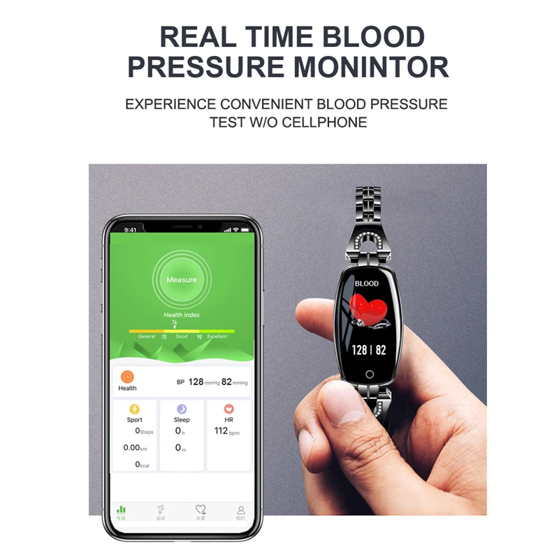 Модные Смарт-часы Greentiger H8, женские, для занятий фитнесом, водонепроницаемые, пульсометр, кровяное давление, умный Браслет