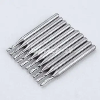 

10x 1/8'' Tungsten Carbide HQ Single One Flute Spiral Bit Router Twist Drill Bit Set CED 1.5mm CEL 7mm (1LX3.1.507x10)