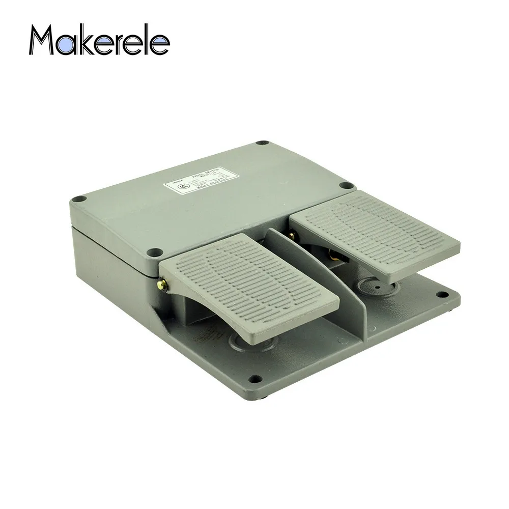 

New Design Double Pedal Foot Switch MKYDT1-15 220VAC 10-15A Aluminium Alloy CE Certificate Foot Switch Guaranteed From Makerele