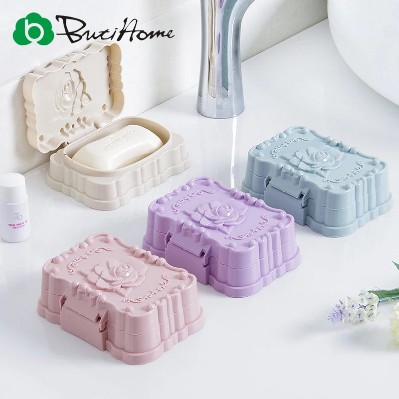 

Butihome Soap Storage Box with Lid Waterproof Soap Box Toilet Drain Soap Box Creative Large Travel Soap Holder