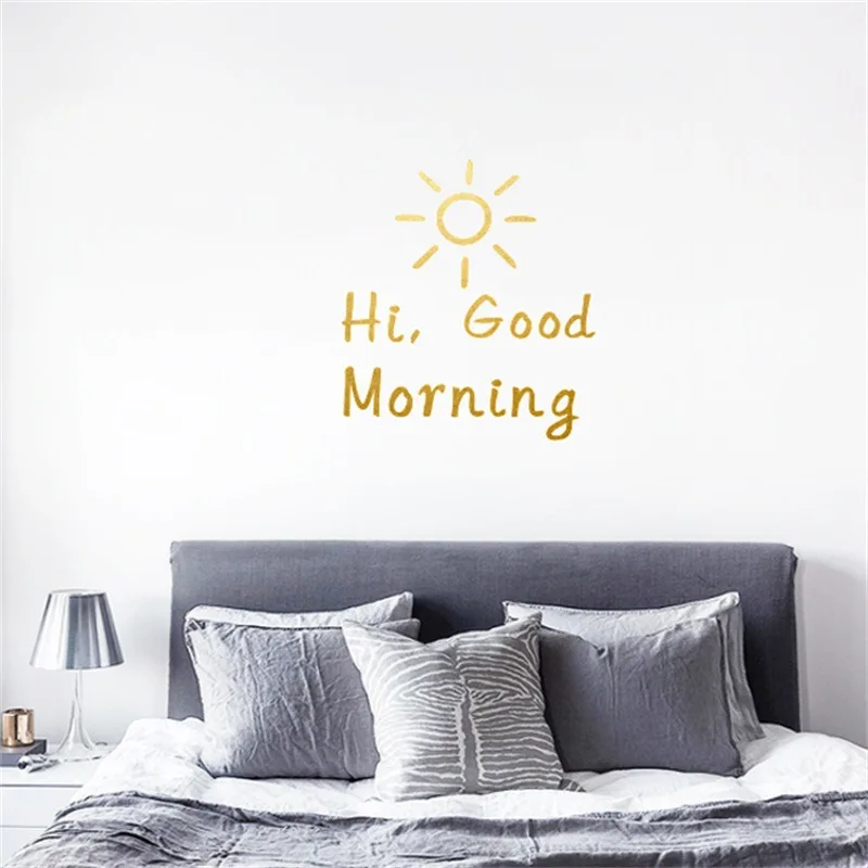 

Hi Good Morning Wall Sticker For Living Room Home Decoration Bedroom Home Decal Wall Art Wallpaper