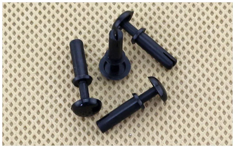 

500Pcs R2064 2.0mm * 6.4mm for 2.1mm Diameter Hole Black Nylon Plastic Insulating PC Board R Type Push Rivet