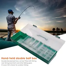 Рыболовные приманки случае двухсторонние пластиковые ящики для приманки рыболовные снасти портативный двойной ящик для хранения Упакованные аксессуары для выездной рыбалки