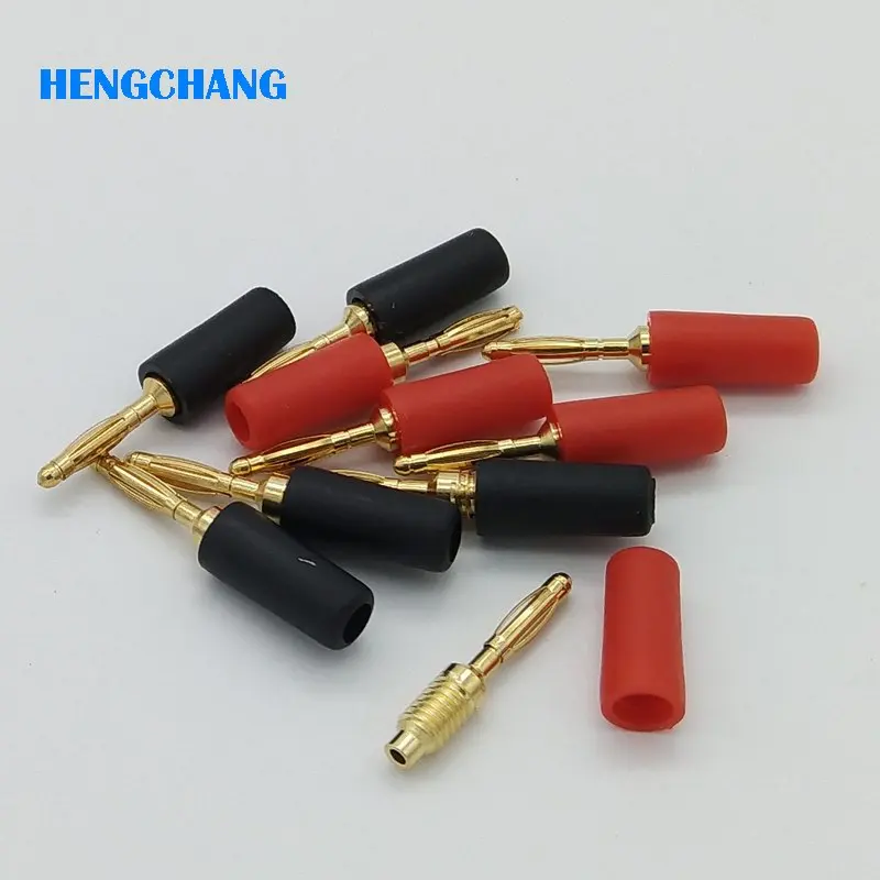 

red and black 2mm Banana Plug Terminals Gold-plated Wiring Banana Plug 10pcs/lot