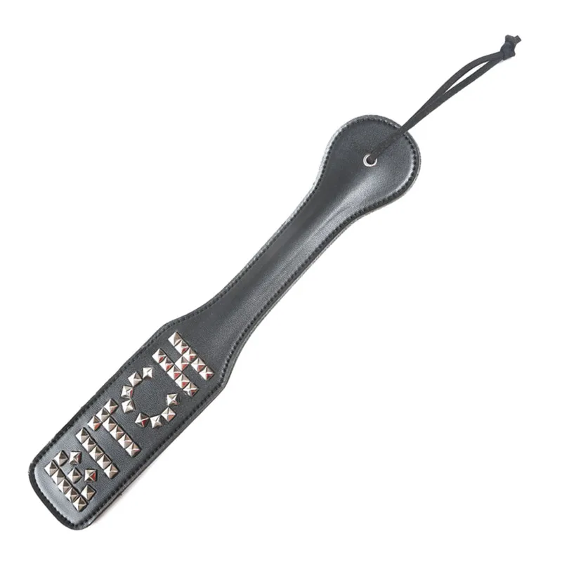 Negro Tres remaches estilo sex slave flogger paddle puta culo nalgadas esclavo whip fetiche bdsm juegos eroticos juguetes sexuales para parejas Negro Tres remaches estilo sex slave flogger paddle puta culo nalgadas esclavo whip fetiche bdsm juegos eroticos juguetes sexuales para parejas