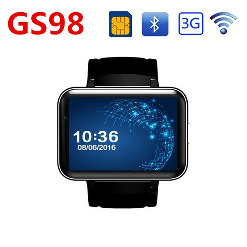 GS98 Смарт-часы MTK6572 ОС Android 5 1 3g WI-FI gps Bluetooth 4 0 Поддержка сим-карты Dual Core GB Встроенная