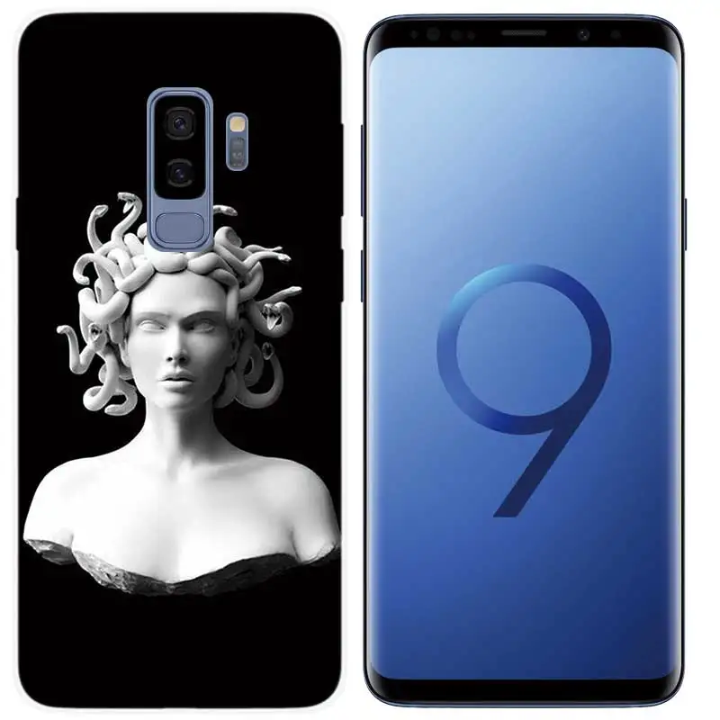 Fundas силиконовый чехол для телефона samsung Galaxy A10 A30 A50 A70 S10 5G S8 S9 Plus S10e Note 10 Plus чехол Медуза Vaporwave Art