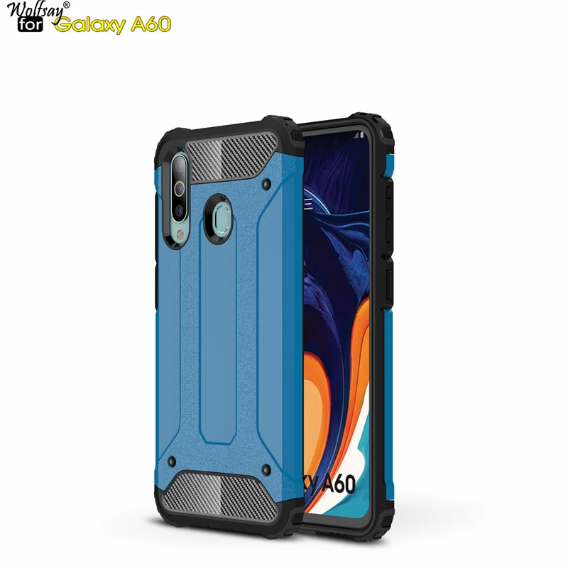Wolfsay For Case Samsung Galaxy A60 Cover Durable Armor TPU & PC Case for Samsung Galaxy A60 Case for Samsung A60 A606F Fundas
