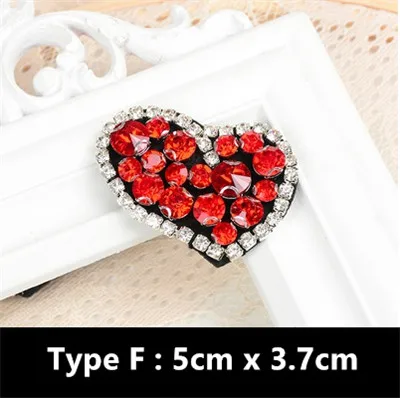 1PCS Tassel Star Crown Heart Ice Cream Rhinestones Bead Brooch Patches Applique sew on patch fashion clothing decoration patch Type F